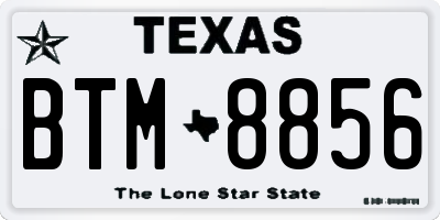 TX license plate BTM8856