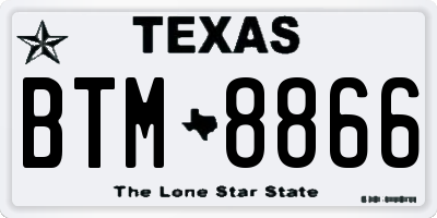 TX license plate BTM8866
