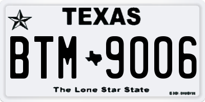 TX license plate BTM9006