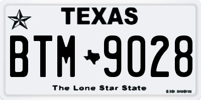 TX license plate BTM9028