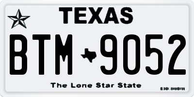 TX license plate BTM9052