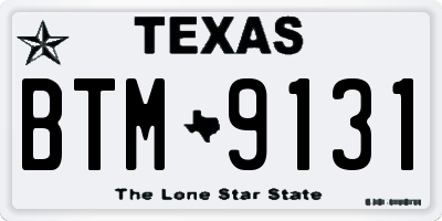 TX license plate BTM9131
