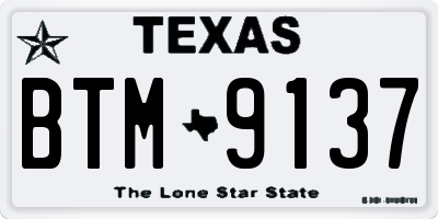 TX license plate BTM9137