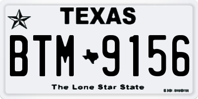 TX license plate BTM9156