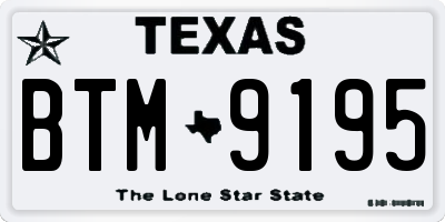 TX license plate BTM9195