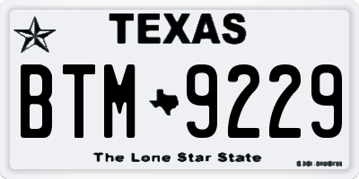 TX license plate BTM9229