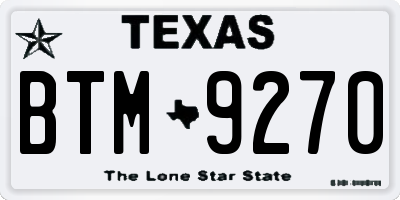TX license plate BTM9270
