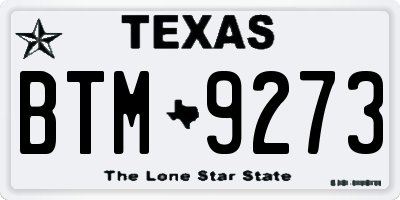 TX license plate BTM9273