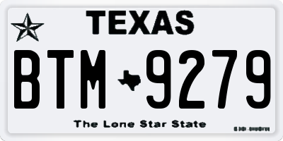 TX license plate BTM9279