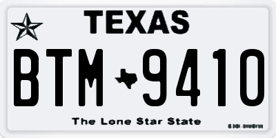 TX license plate BTM9410
