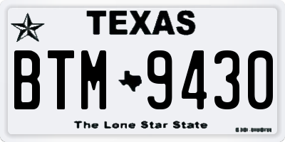 TX license plate BTM9430