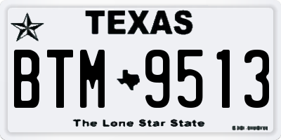 TX license plate BTM9513