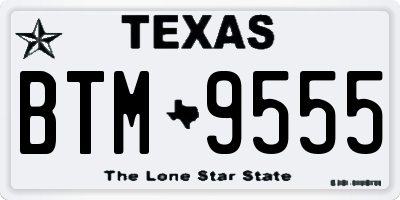 TX license plate BTM9555