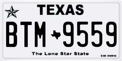 TX license plate BTM9559