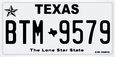 TX license plate BTM9579