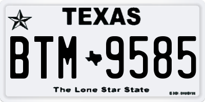 TX license plate BTM9585