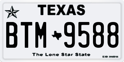 TX license plate BTM9588