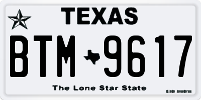 TX license plate BTM9617