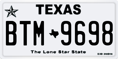 TX license plate BTM9698