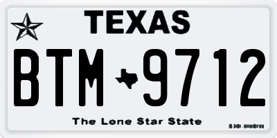 TX license plate BTM9712