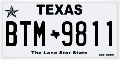 TX license plate BTM9811