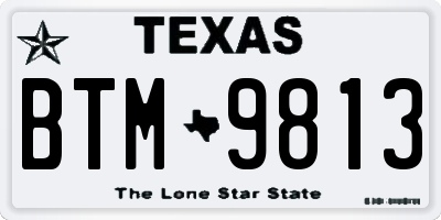 TX license plate BTM9813