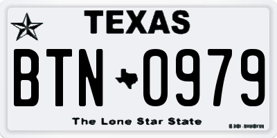TX license plate BTN0979