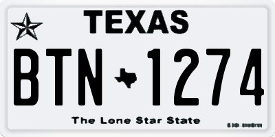 TX license plate BTN1274