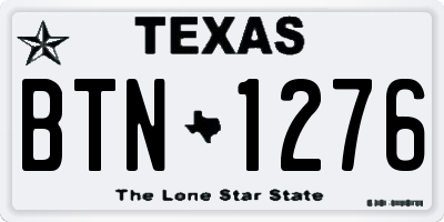 TX license plate BTN1276