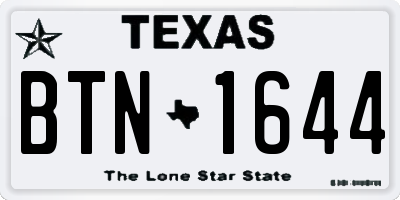 TX license plate BTN1644