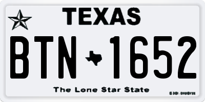 TX license plate BTN1652
