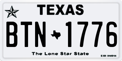 TX license plate BTN1776