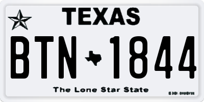 TX license plate BTN1844