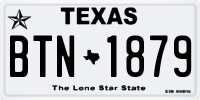 TX license plate BTN1879