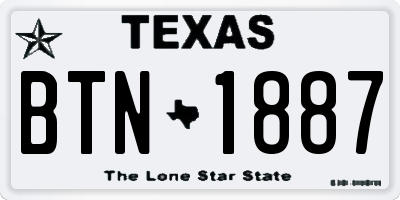 TX license plate BTN1887