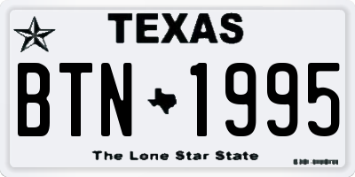 TX license plate BTN1995