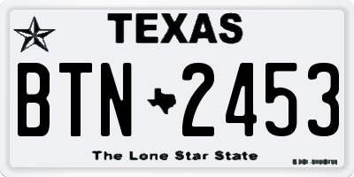 TX license plate BTN2453