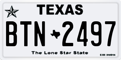 TX license plate BTN2497