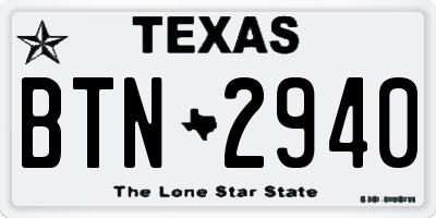 TX license plate BTN2940