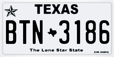 TX license plate BTN3186