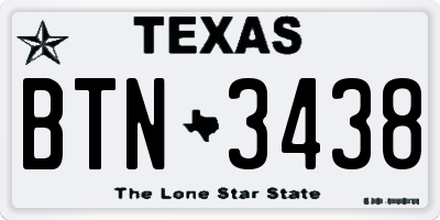 TX license plate BTN3438