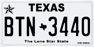 TX license plate BTN3440
