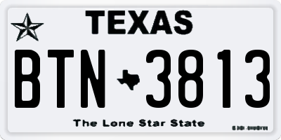 TX license plate BTN3813