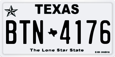 TX license plate BTN4176