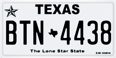 TX license plate BTN4438
