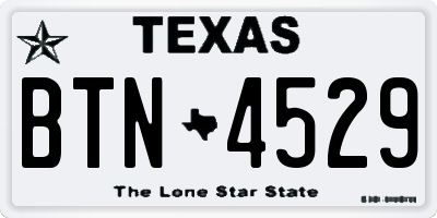 TX license plate BTN4529
