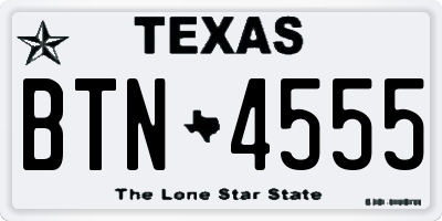 TX license plate BTN4555