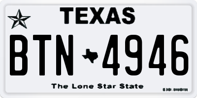 TX license plate BTN4946
