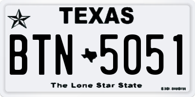 TX license plate BTN5051
