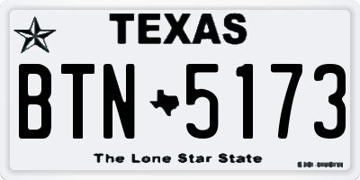 TX license plate BTN5173